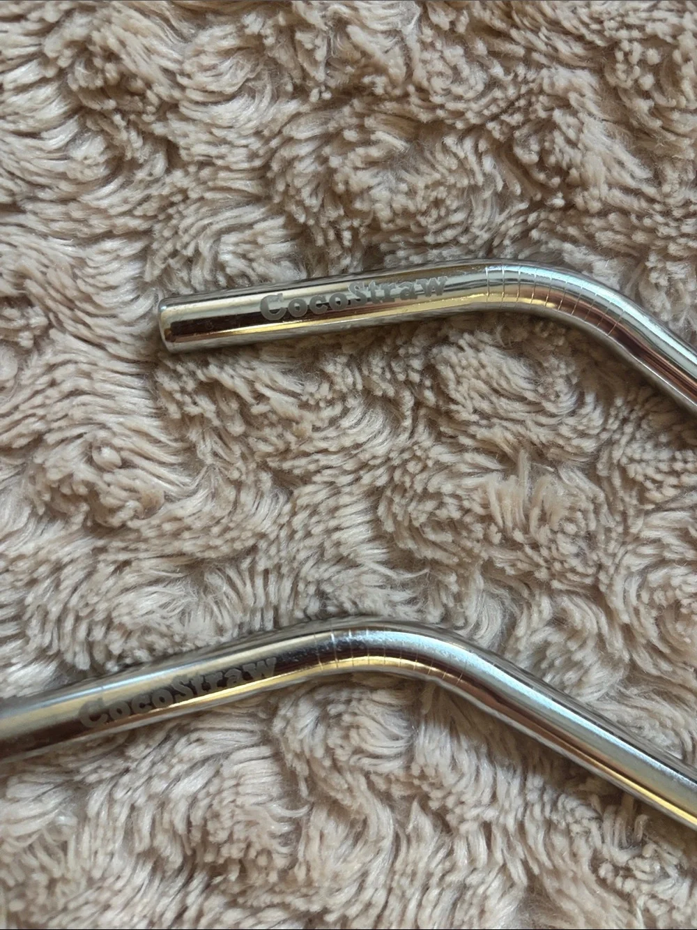Stainless Steel Reusable Bent Drinking Straws - Silver (3 Pack)